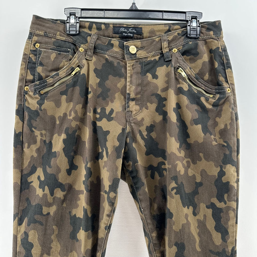 Poetic Justice MAYA SKINNY Women's 30 Curvy Fit CAMO ROCKER Stretch Jeans 12 - Picture 3 of 10